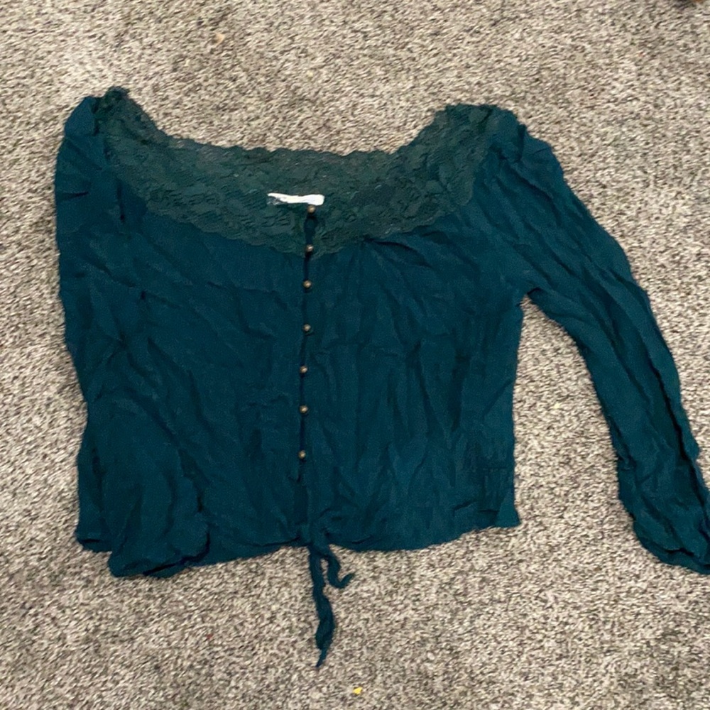 Juniors dark green top